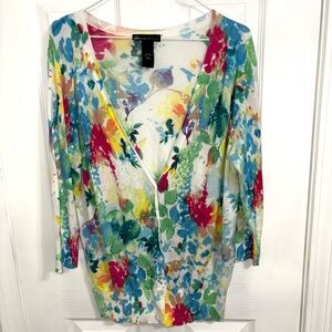 Lane Bryant Multicolor Floral Cardigan